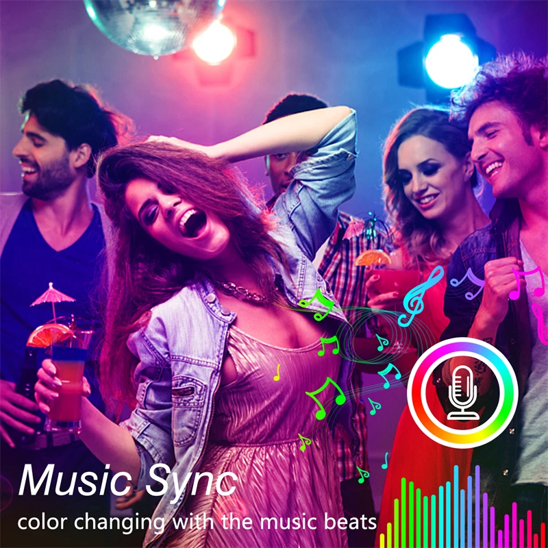 5 Metros 5050 10M Inteligente Musical Smart Kit 12V Colores Luces De Luz  2835 Rgb Tira Led Exterior