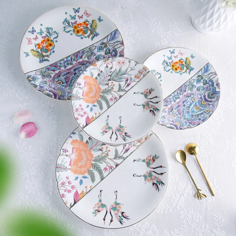 New Chinese Style Irregular Ceramic Dinner Plate Art Ceramic Plate Tableware Afternoon Tea Dim Sum Plate