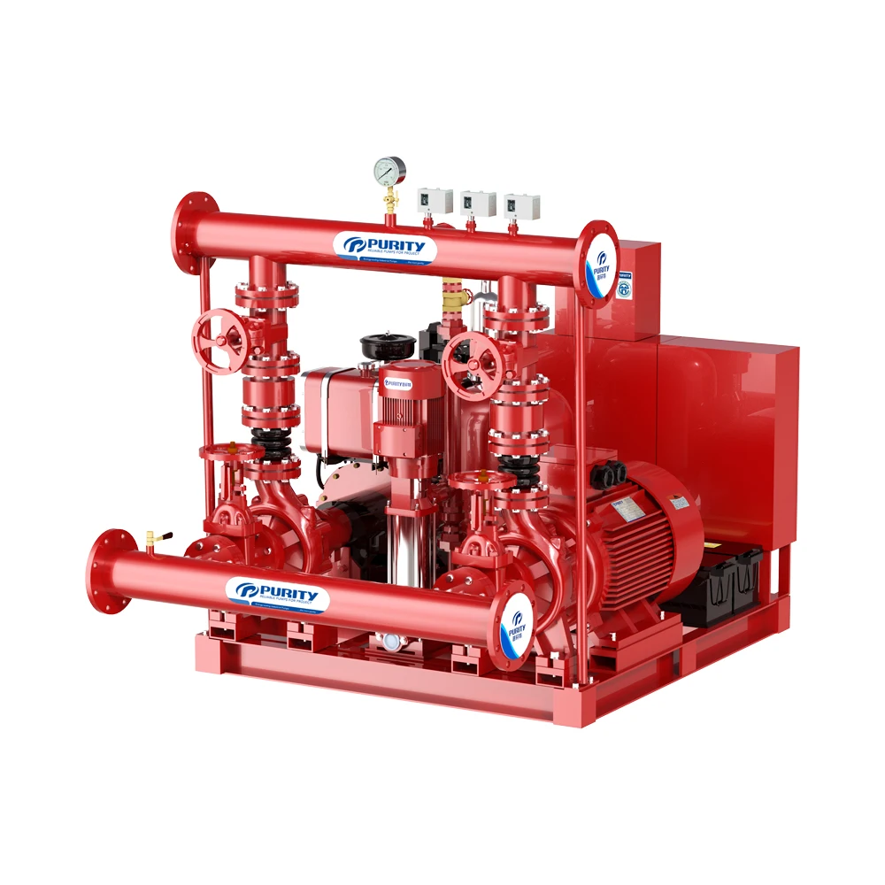 Marine Diesel Engine Dual Power Fire Pump Set With Fuel Tank For Industrial Use