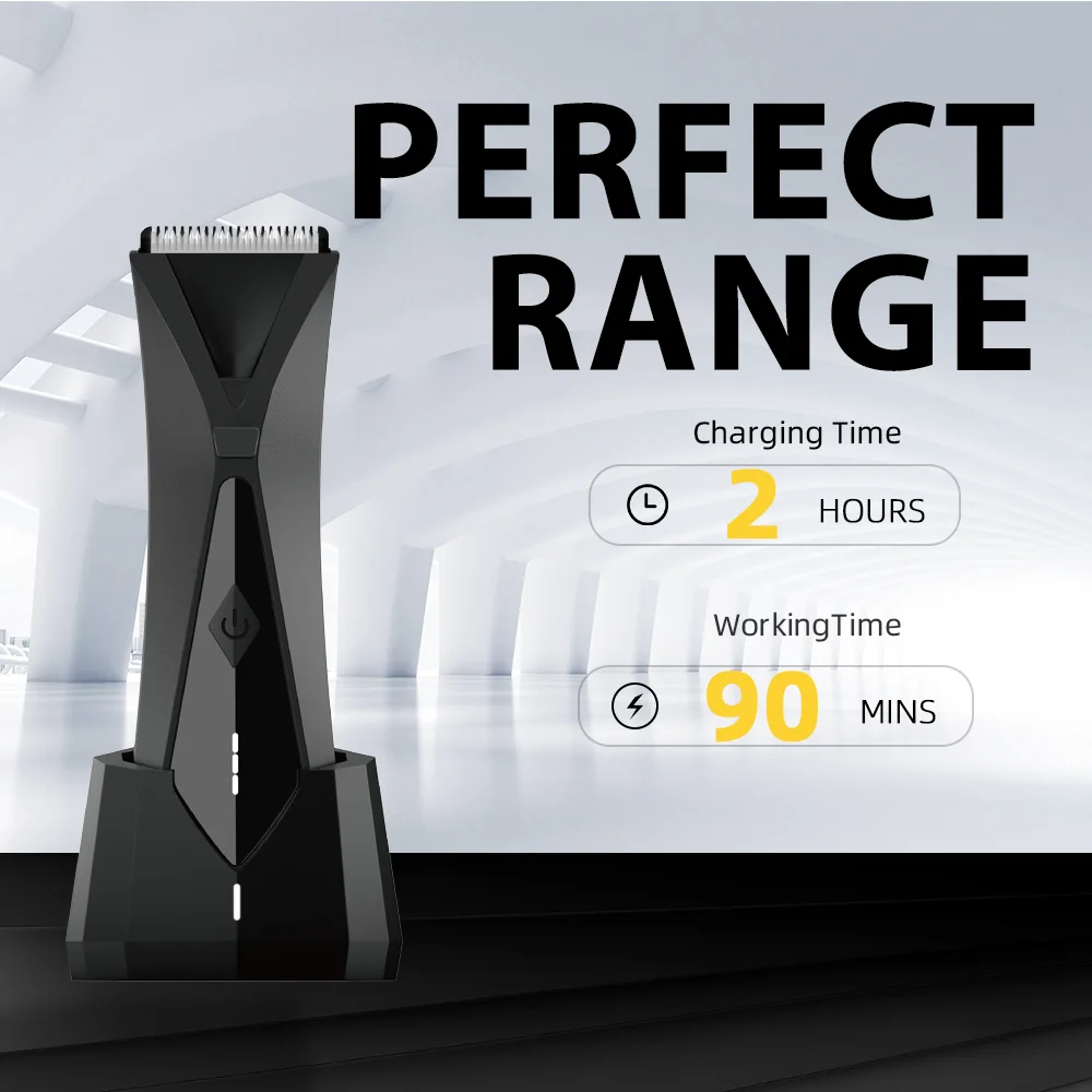 LILIPRO Professional IPX7 Waterproof Gentleman Tie Design Groin Body Hair Trimmer Type C USB Charging Electric Beard Shaver