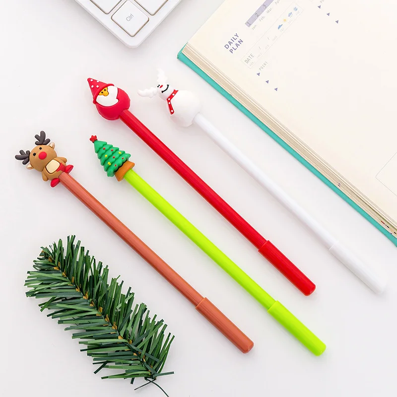 
Wholesale Cute Stationary Creative Students Pen Cartoon Christmas Gel Pen For Christmas Gift 