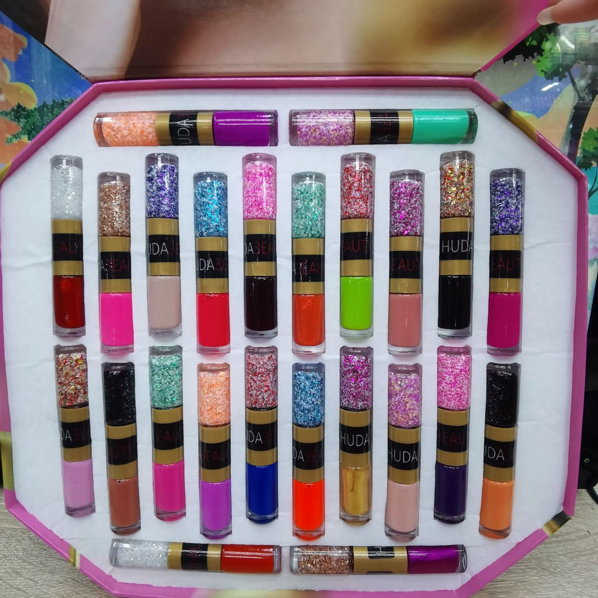 2in1 Double-headed Two-color Nail  Polish Long-lasting Non-peelable Oily Baed Nail Polish Set