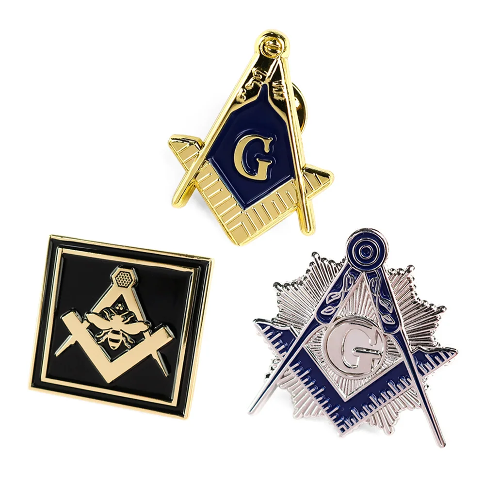 Custom made personalized metal enamel masonic Lapel Pin