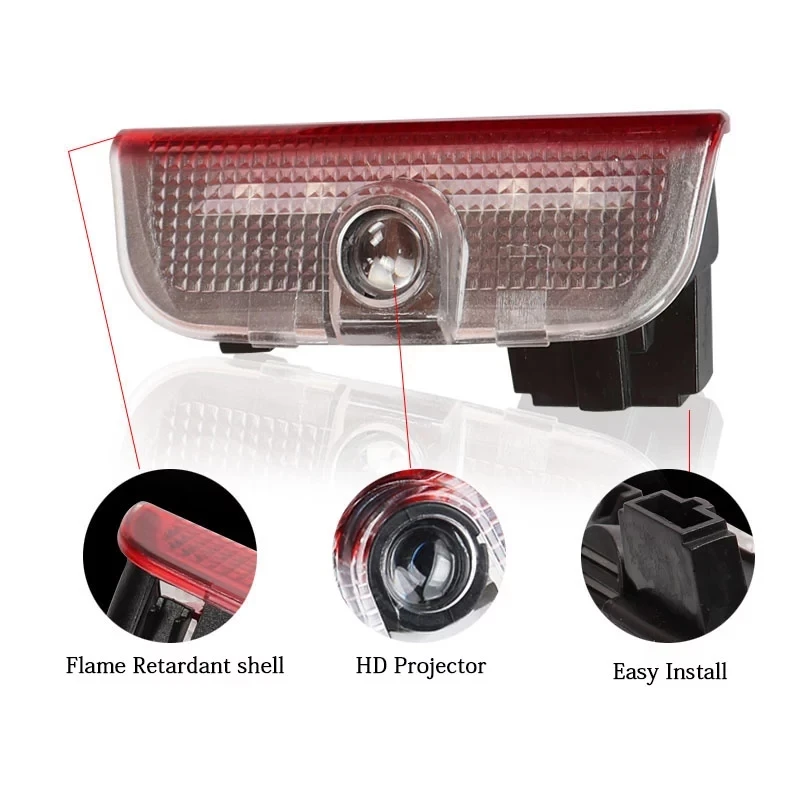 Car Led Door Light HD Logo Projector Ghost Shadow Welcome Lights Ground Courtesy Step Light for Volkswagen Plug and Play 5W