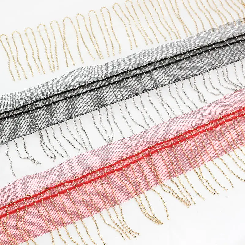 Factory customization rhinestones beaded fringe trim crystal chain fringe trim fashion accessories for cloth