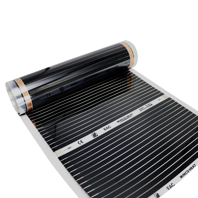 Minco Heat 220W/M2 High Efficiency Infrared Carbon Heating Film Electric Warm Floor System 50cm Width Heating Foil Mat