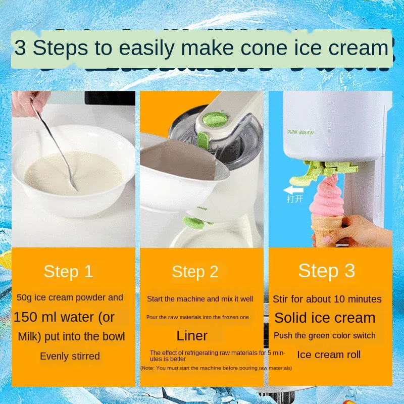 Professional Homemade Ice Cream Machine Automatic  Simple Operation Large Capacity Fruits Milkshake Maker