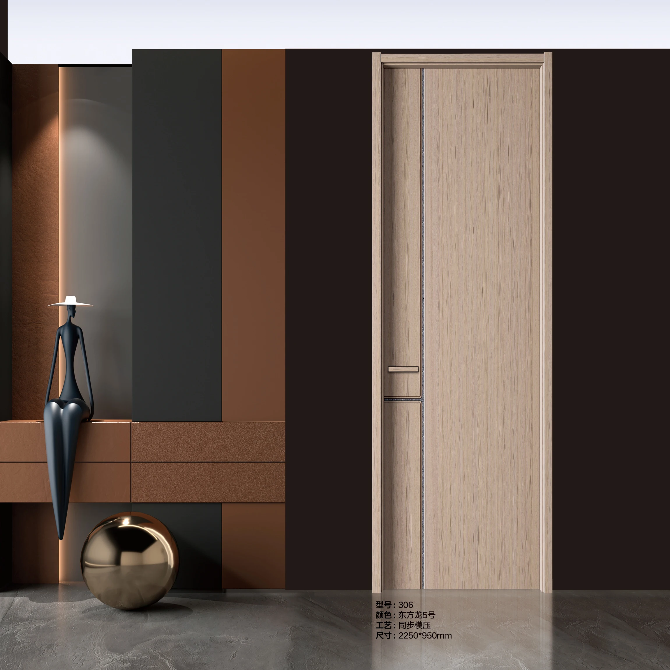 China Design Wholesale Contemporary Interior Doors Solid Wood Door Plane Wooden Doors For Sale