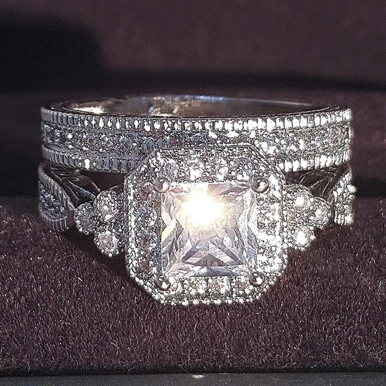 Moissanite Silver Ring Finger 2 Carat Adjustable Design Cubic Zirconia Engagement Mens Black Blood Sugar Control Ring Diabetes