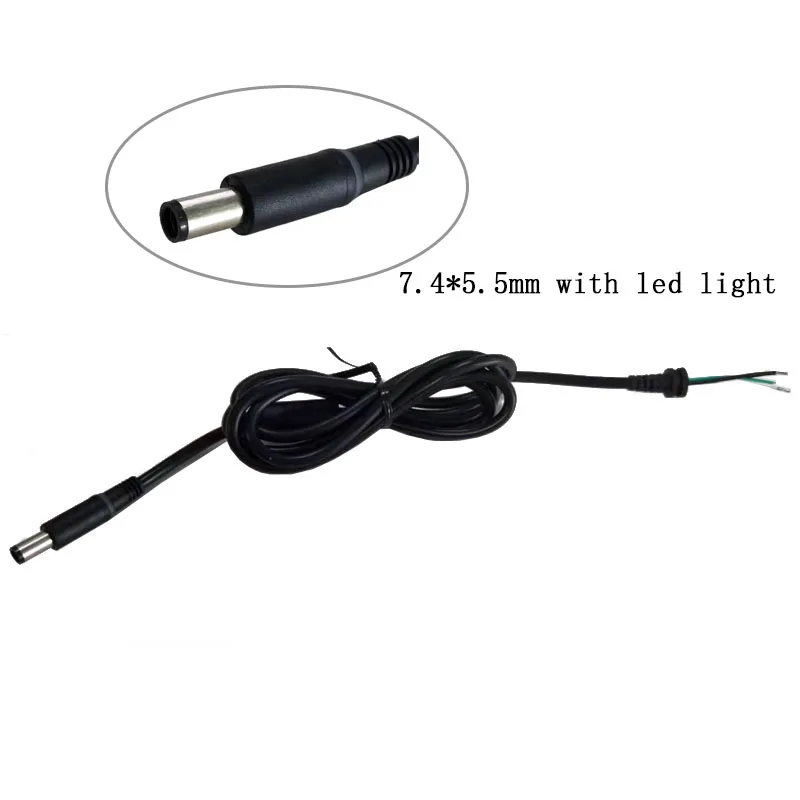 DC Power Adapter Cable 7.4*5.5mm with Led Light For Dell dc power plug cord