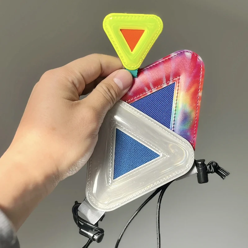High Intensity Micro Prismatic Reflective Safety Triangle Yield Symbol Reflector with Magic Adhesive Strap