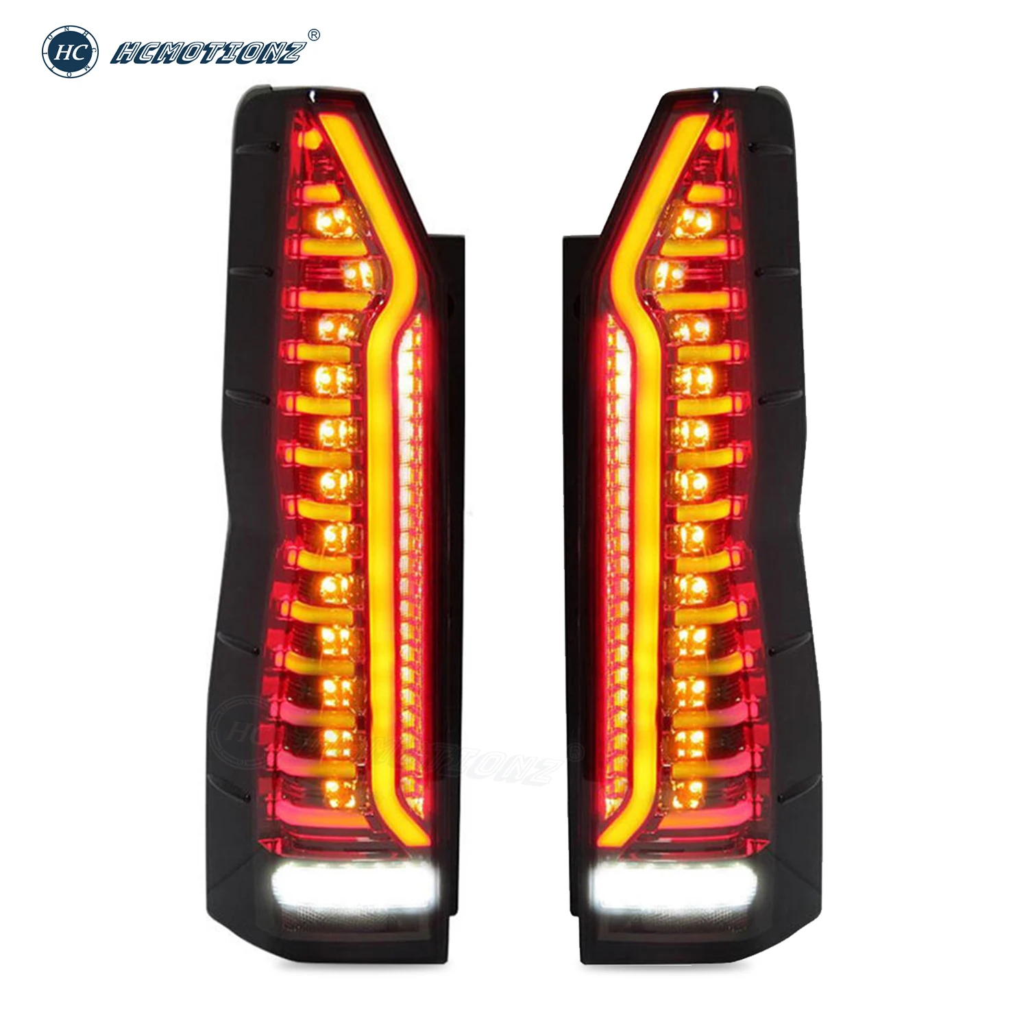 HCMOTIONZ LED Car Back Lamps Assembly H300 2019-2023 GranAce Commuter Majesty Granvia Quantum Tail Lights For Toyota Hiace 6t