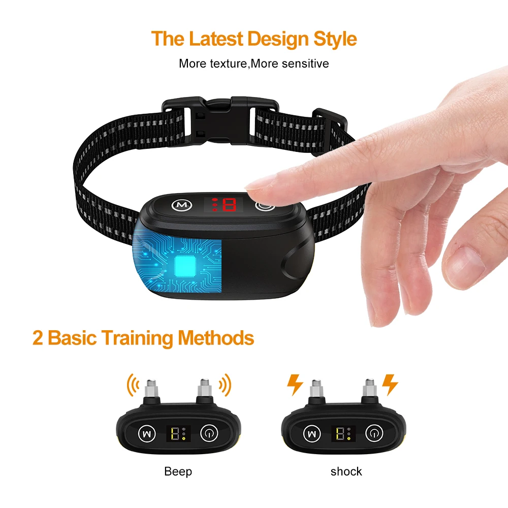 Droshipping Anti-Barking Devices Battery Vibration Shock Dog Anti Bark Collar Stop Dog Barking Collar