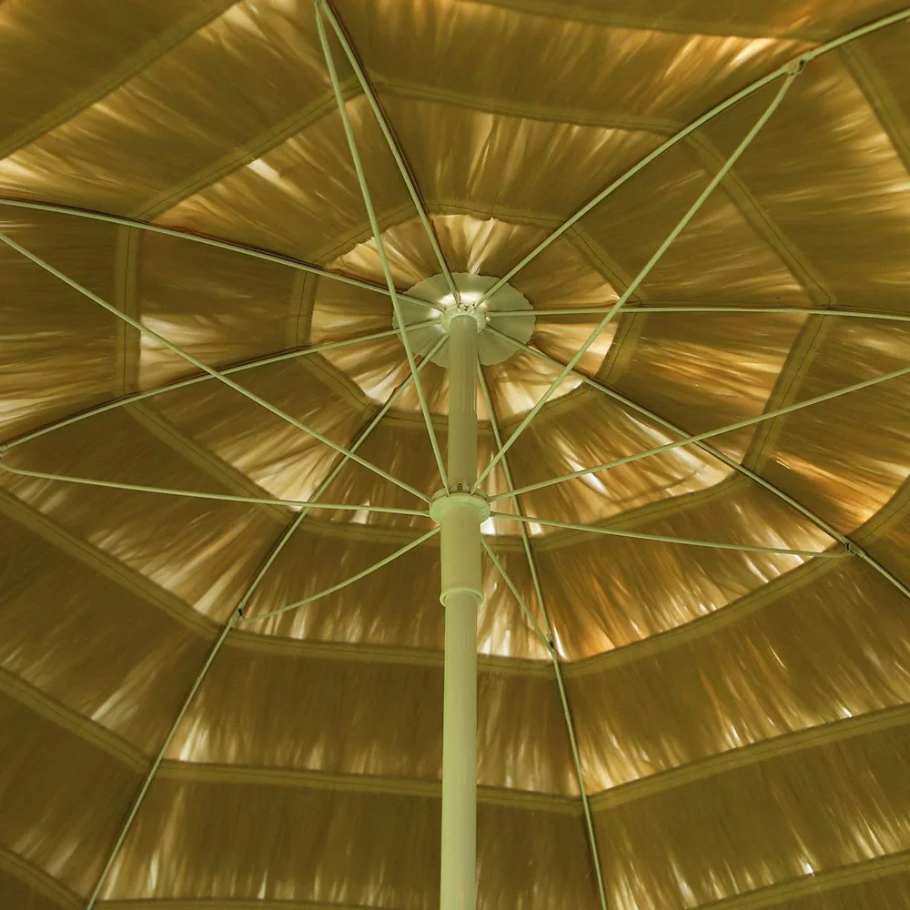 China Small Luxury Decorative Cheap Fashion Light Outdoor Beach Promotion PP Grass Straw Umbrella With tasselss