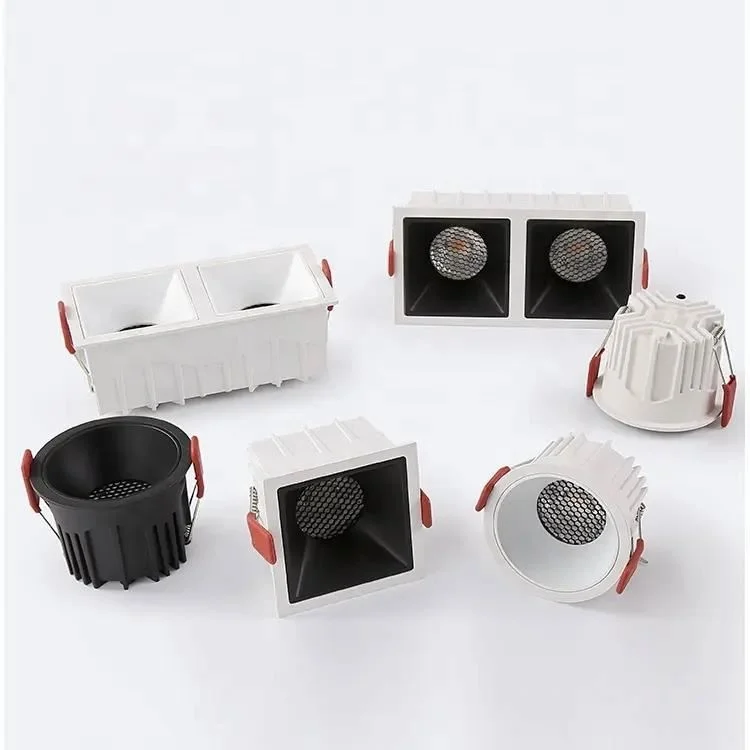 Cri 90Ra Recessed Smart Dimmable Ceiling Indoor Spot Light Hotel Cob Round Square Led Downlight Spotlight