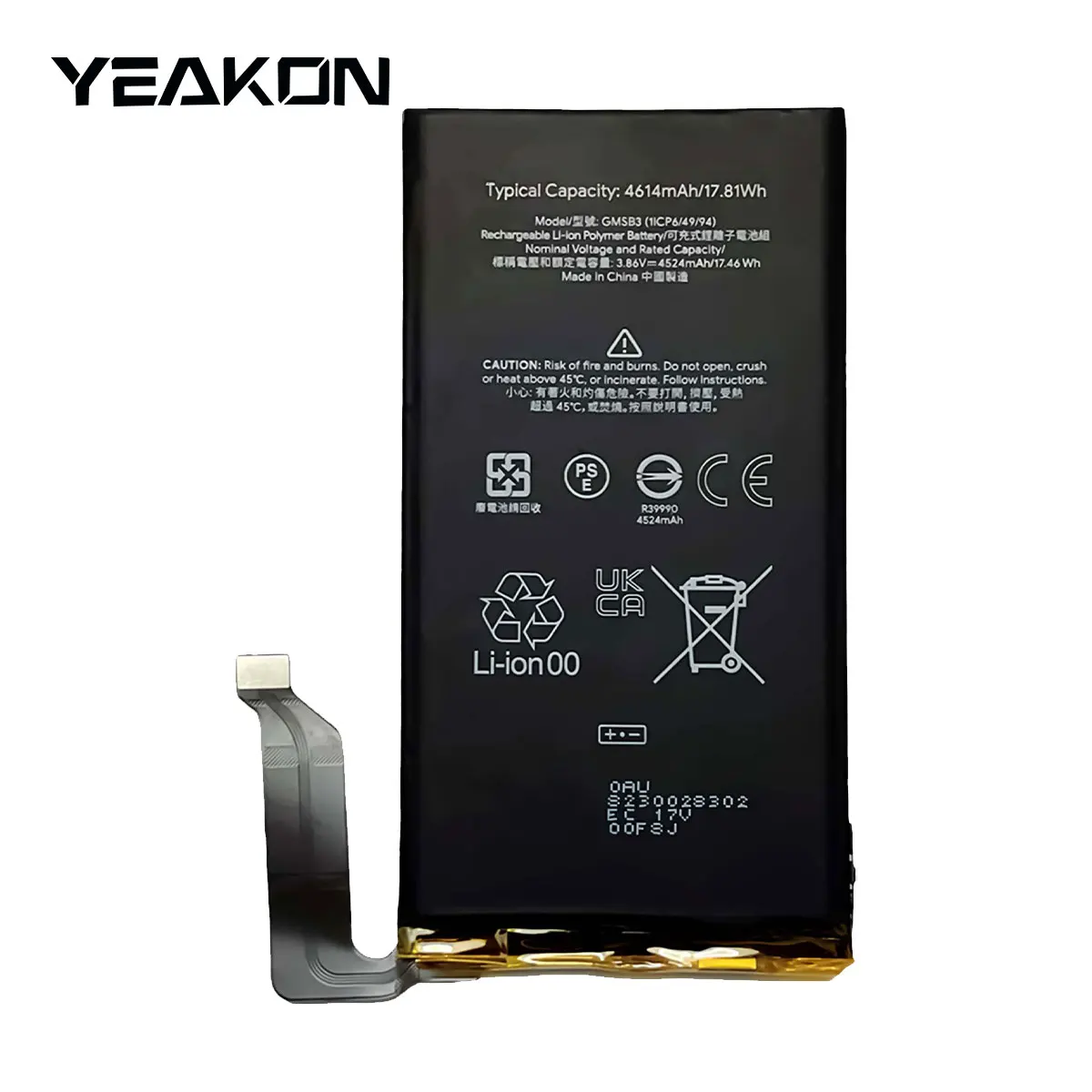 Mobile Phone Battery Replacement GMSB3 for Google Pixel 6 GB7N6 G9S9B16 3.86V 4614mAh lithium ion battery