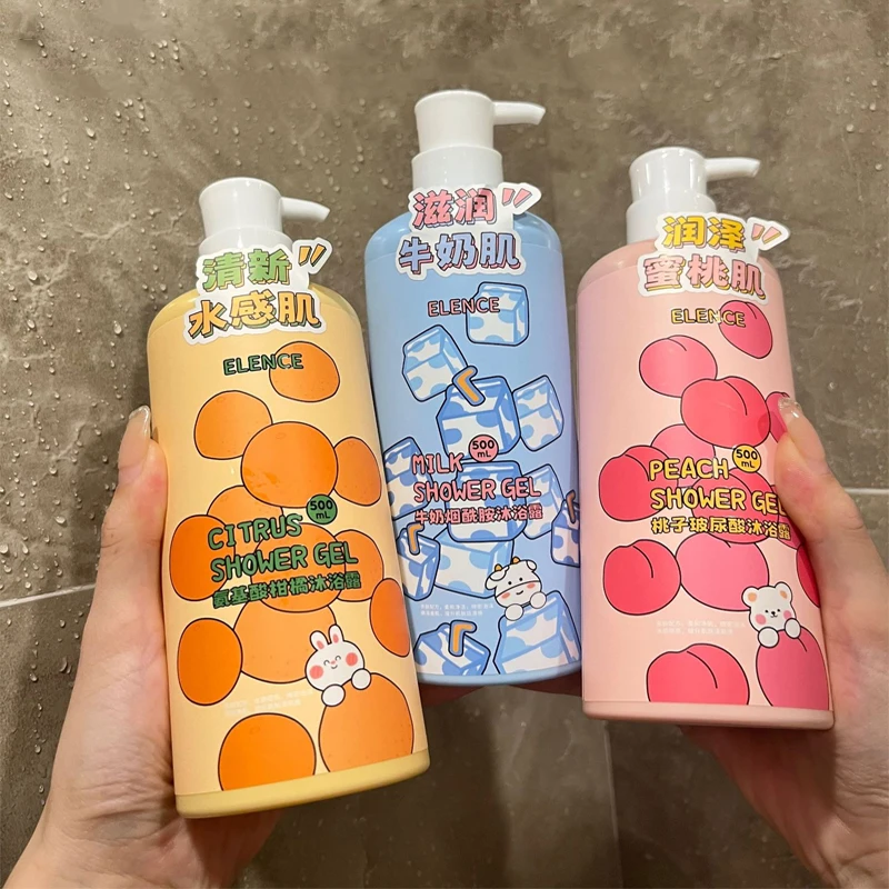 Wholesale natural body wash organic kiwi cherry whitening moisturizing body wash scrub shower gel