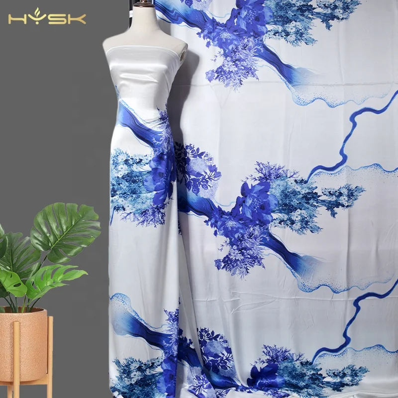 100% Silk printed mulberry pure silk Fabric bridal Customized floral Digital Printing Clothing fast shipping