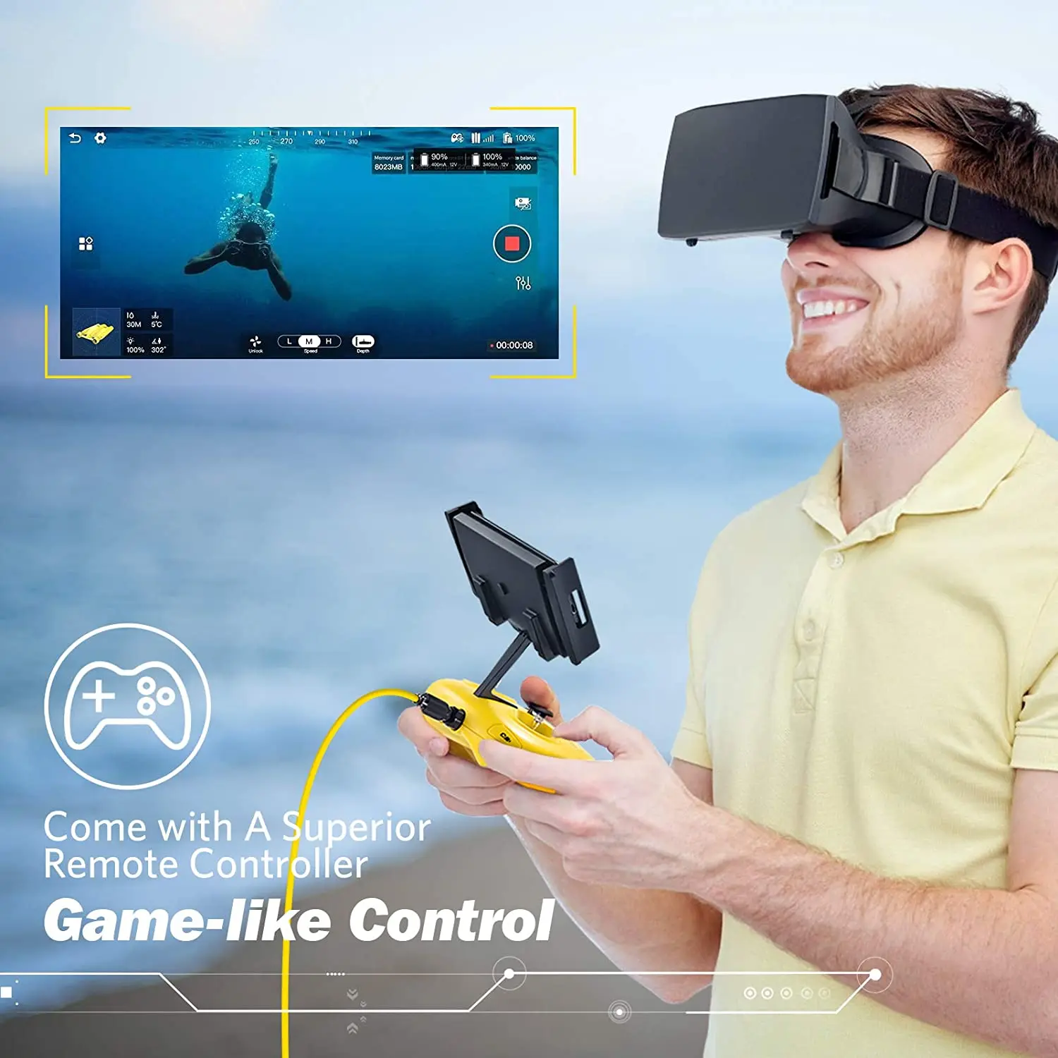 gladius Mini Underwater Drone 4K water Camera Live Stream Adjustable Tilt-Lock Fish Finder