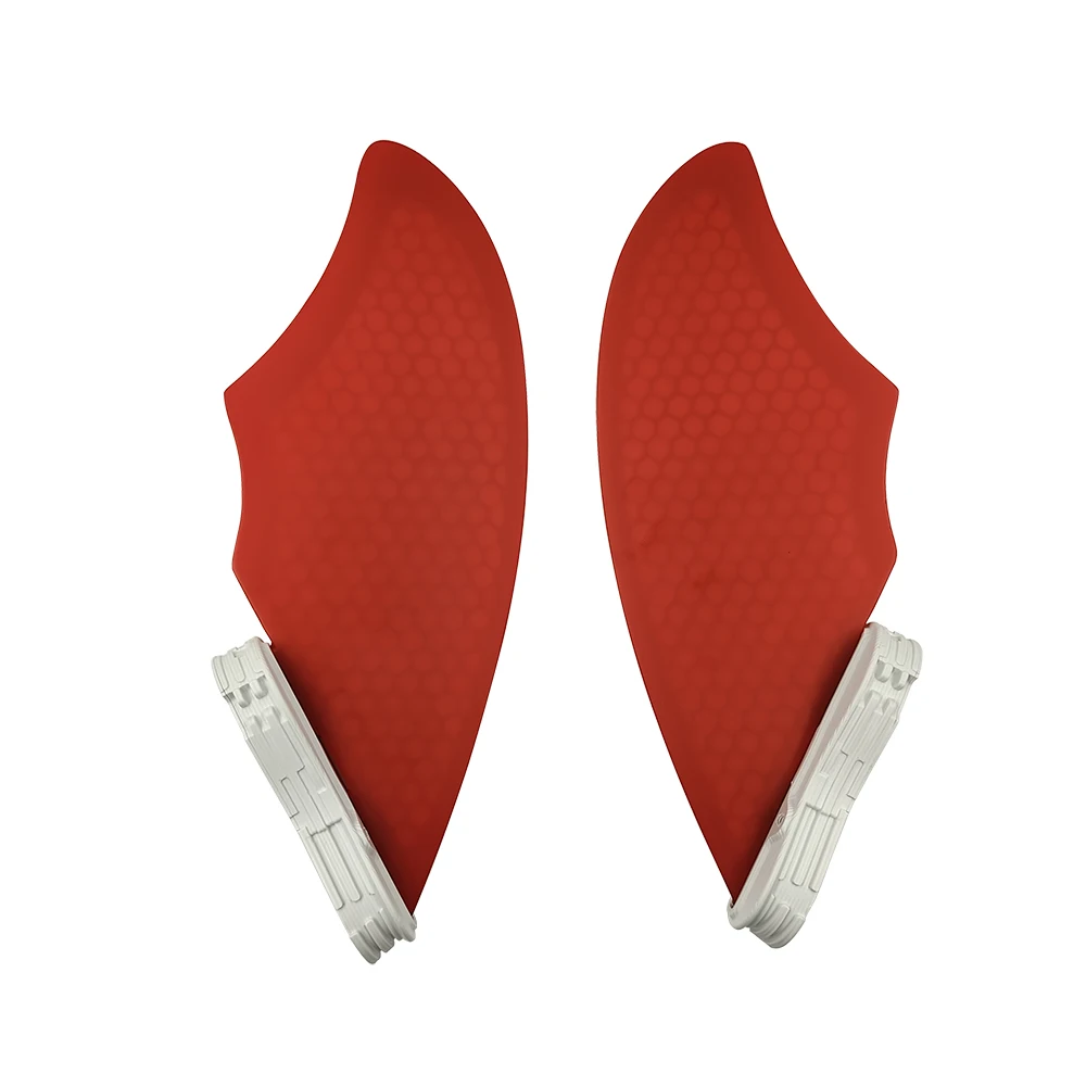 Manufacturer Surfboard Side Fin Honeycomb Fins Twin Set FK Red Double Tabs 2 Fin for Surfing