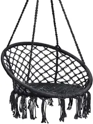 Кресло-качели ручной работы с хлопковой веревкой, квадратный эргономичный подвесной Гамак в богемном стиле