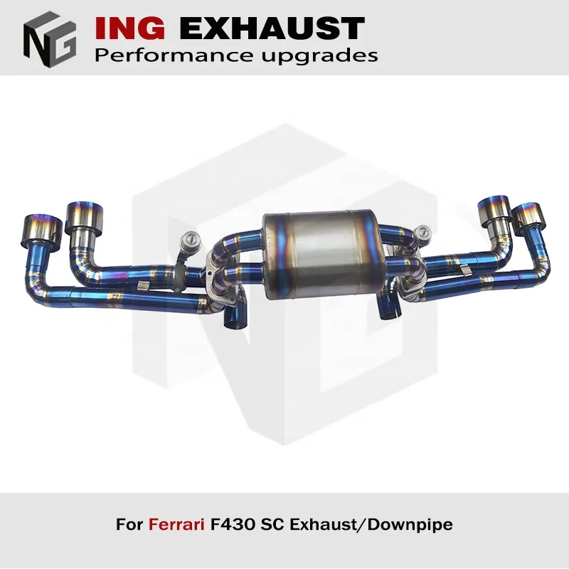 ING new style for 2005-up Ferrari F430 Scuderia 6.3 titanium alloy catback exhaust valve car pipe auto parts