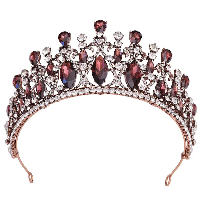 QS European and American bridal crown Baroque rhinestone tiara Princess Crown and Wedding hair accessories