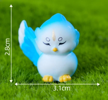 miniature cute cartoon arts and craft small micro garden decoration animal sculpture love couple resin bird figurines bath toys