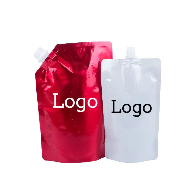 Custom reusable food spout pouch bag for shampoo packaging drink wine bags with spout packaging liquid pouch