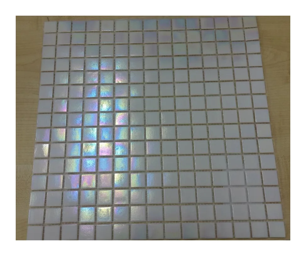 Bathroom shower spa iridescent tile mosaic hot melt square iridescent glass mosaic tile