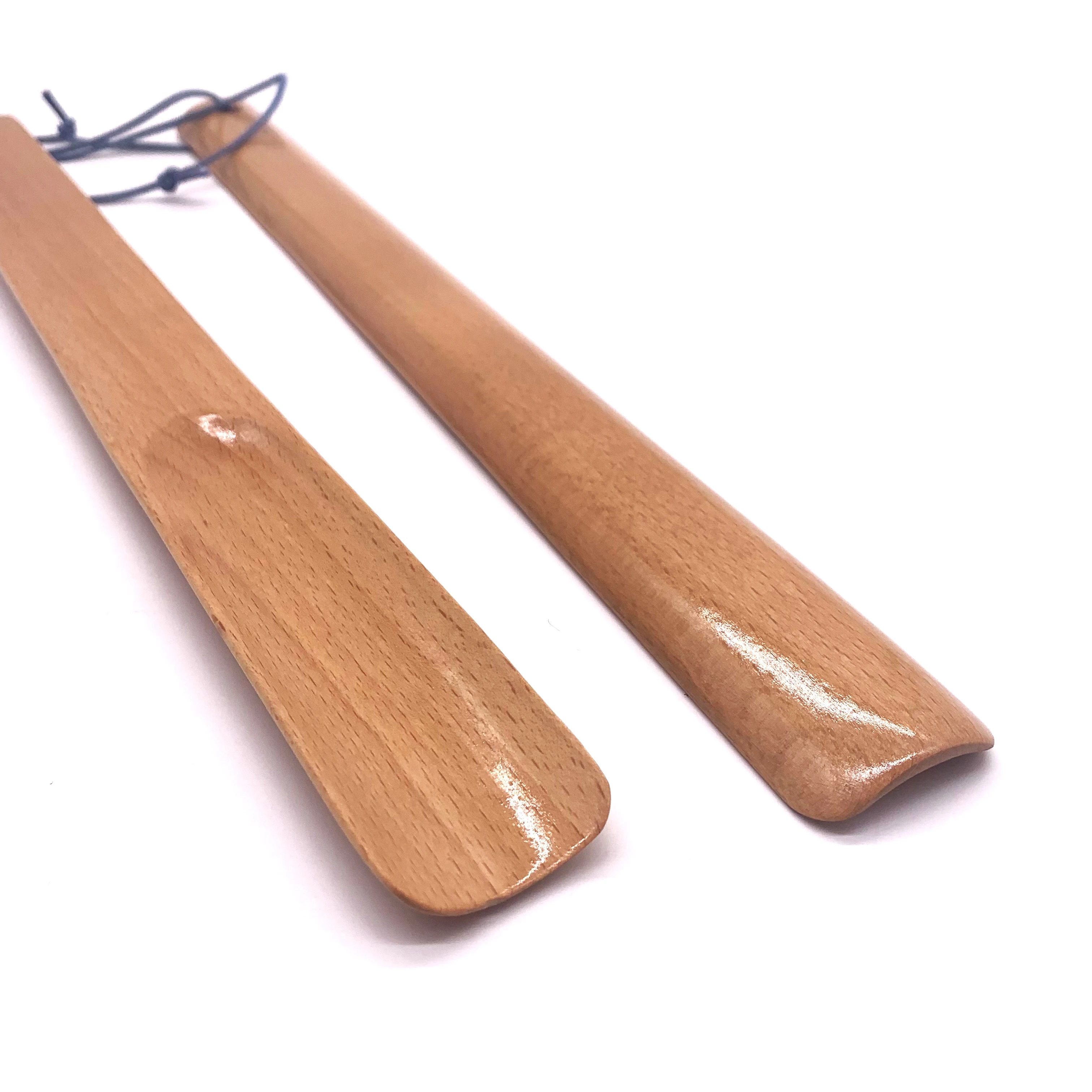 Factory Wholesale Hotel Customized 38CM Shoehorn shoe horn with logo Environmentally friendly wood long handled shoe horn