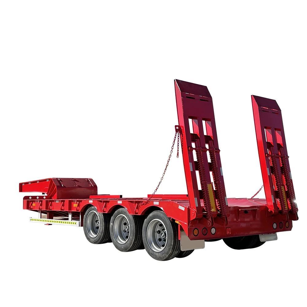 High Quality Three Lines Six Axes 40 60ton Long Gooseneck Lowbed Trailer