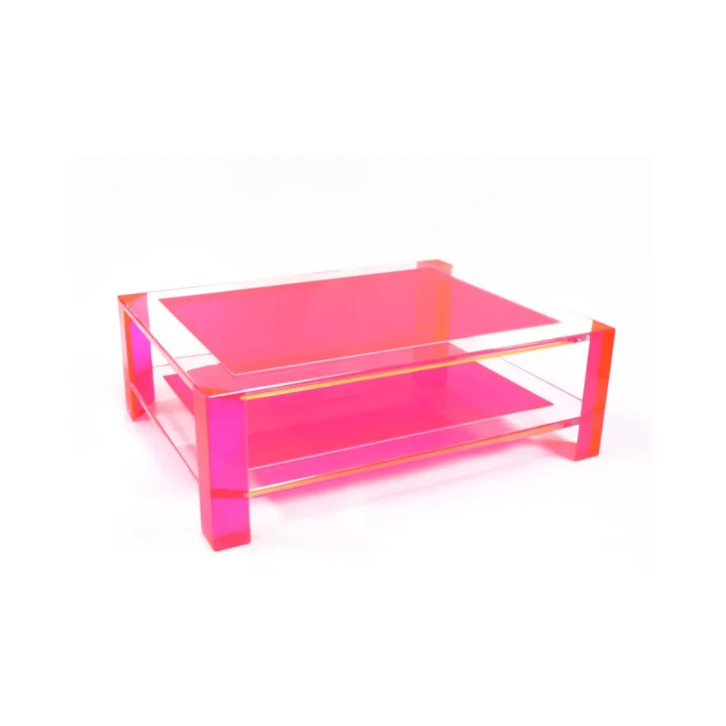 With Glass-Mirrored Acrylic End Table Sledge Perspex Coffee Table Living Room Hotel Center Table