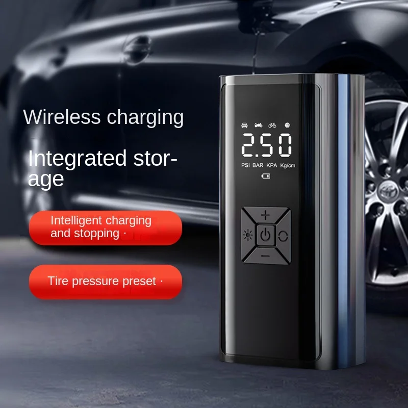 Portable Intelligent Wireless Car Tire Inflator Multifunctional Emergency Digital Display Electric Air Pump