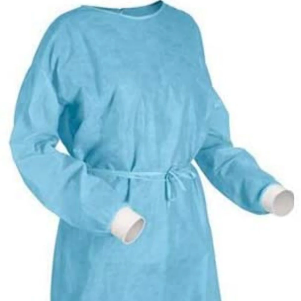 Iso Over Hospital Patient Ppe Sterile Reinforce Waterproof Blue PP Surgical For Protective Non Disposable Medical Isolation Gown