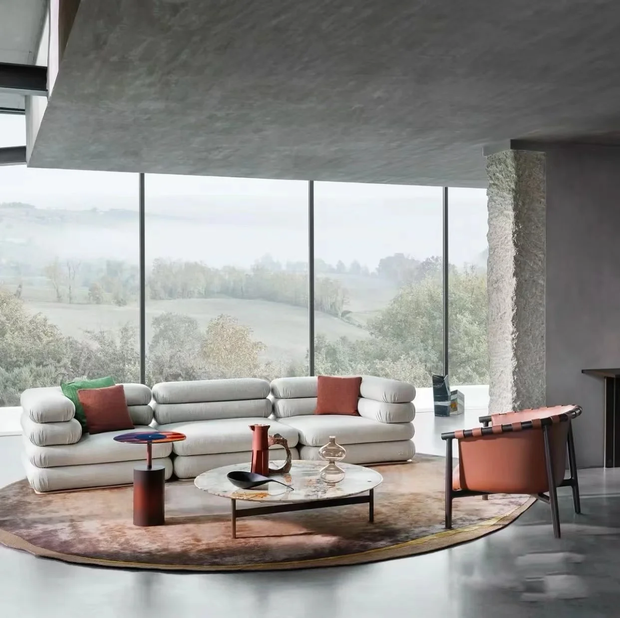 Italian light luxury modern designer fabric sofa Modern villa living room home splicing module combination sofa