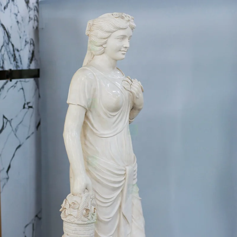 Custom European Large Outdoor Home Garden Decoration Natural Stone Carvings And Marble Figure Statue Sculptures