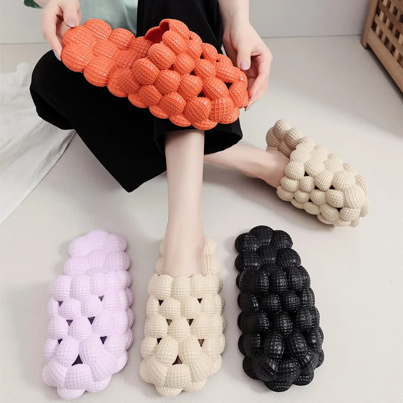 Wholesale new Unisex Bubbles Balls Slippers bubble slides household massage slippers men bubble shoes Lychee slippers