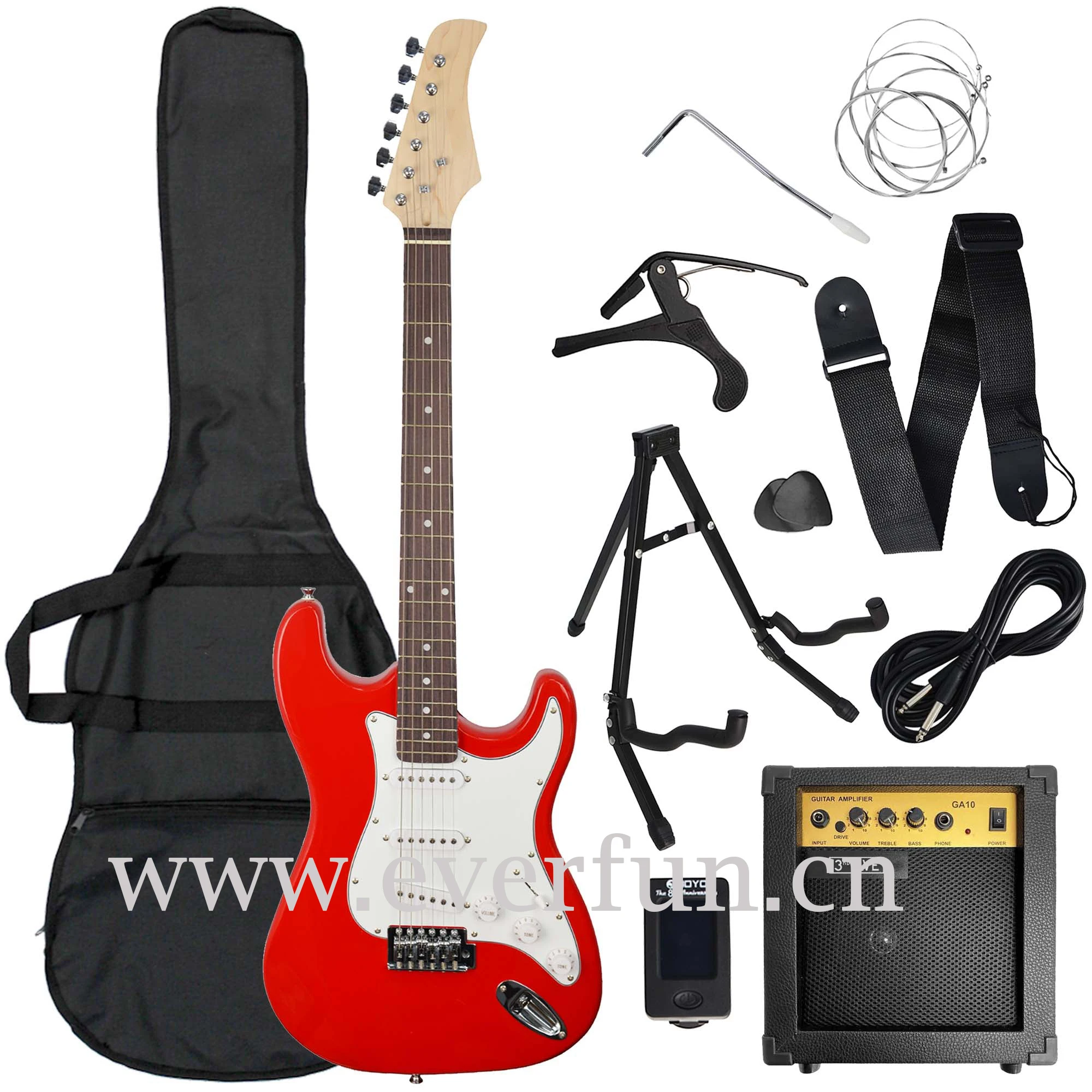 Cheap 39Inch Electric Guitars Kit Made in China with Guitar Amplifier