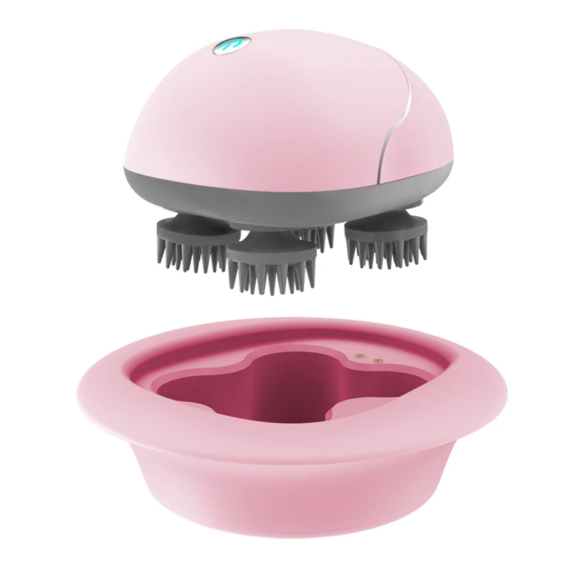 2020 electric IPx7 waterproof wireless vibrating silicone head massager claw Hand Held hair scalp massager for hair growth