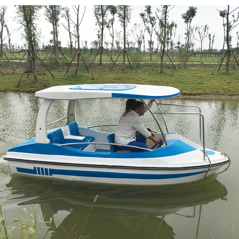 Customized color electric fiberglass boat with top battery fiberglass boat with 4 seats battery power Use for the sea