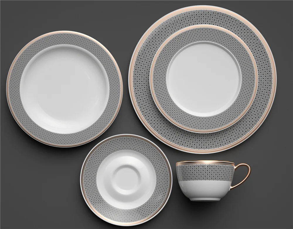 
Конкурентоспособная цена, набор керамических обеденных тарелок, цена 2021, новый стиль, фарфоровые столовые наборы, столовые приборы для ресторана 