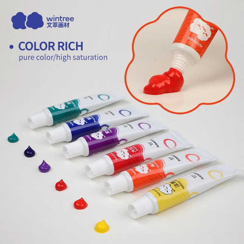 Wintree 6ml acrylic paint 24colors plastic tube