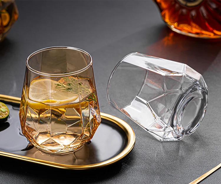 Gold Rim Whiskey Glass Cup Packaging Glass Cup Gift Set Custom Shot Glass For Wine