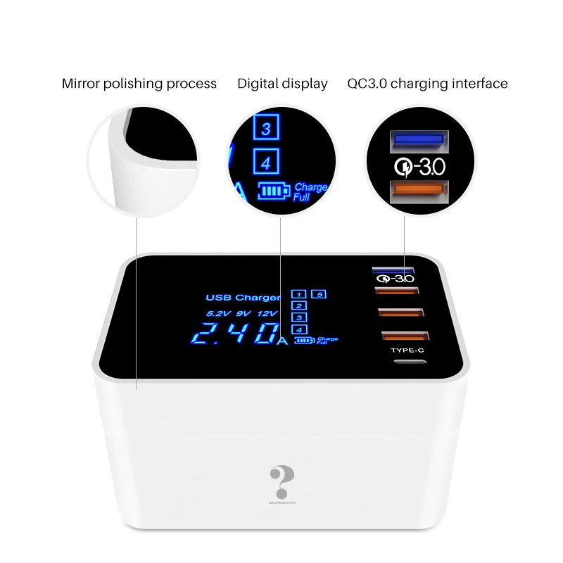 
40W charging cables QC 3.0 quick charger folding design usb multi charger charging for phone/ipad charger smart 