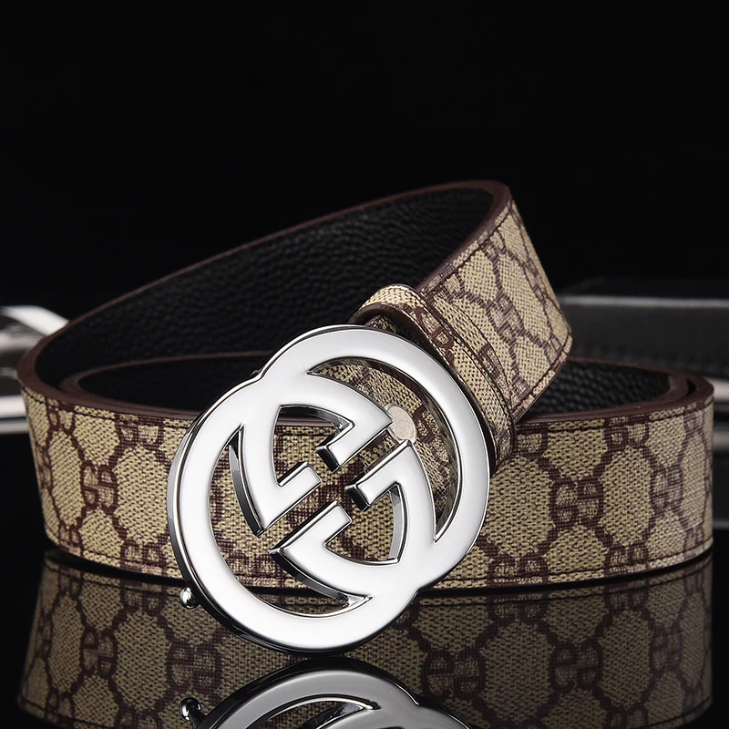 Hot sale Designer two layer cowhide  Fashion Women Belt for Men Wholesale Genuine Leather Belt