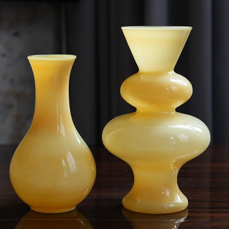 High Borosilicate Glass Vase Flower Hand Blown Glass Colored Modern Creative Vase For Study Room Bed Room