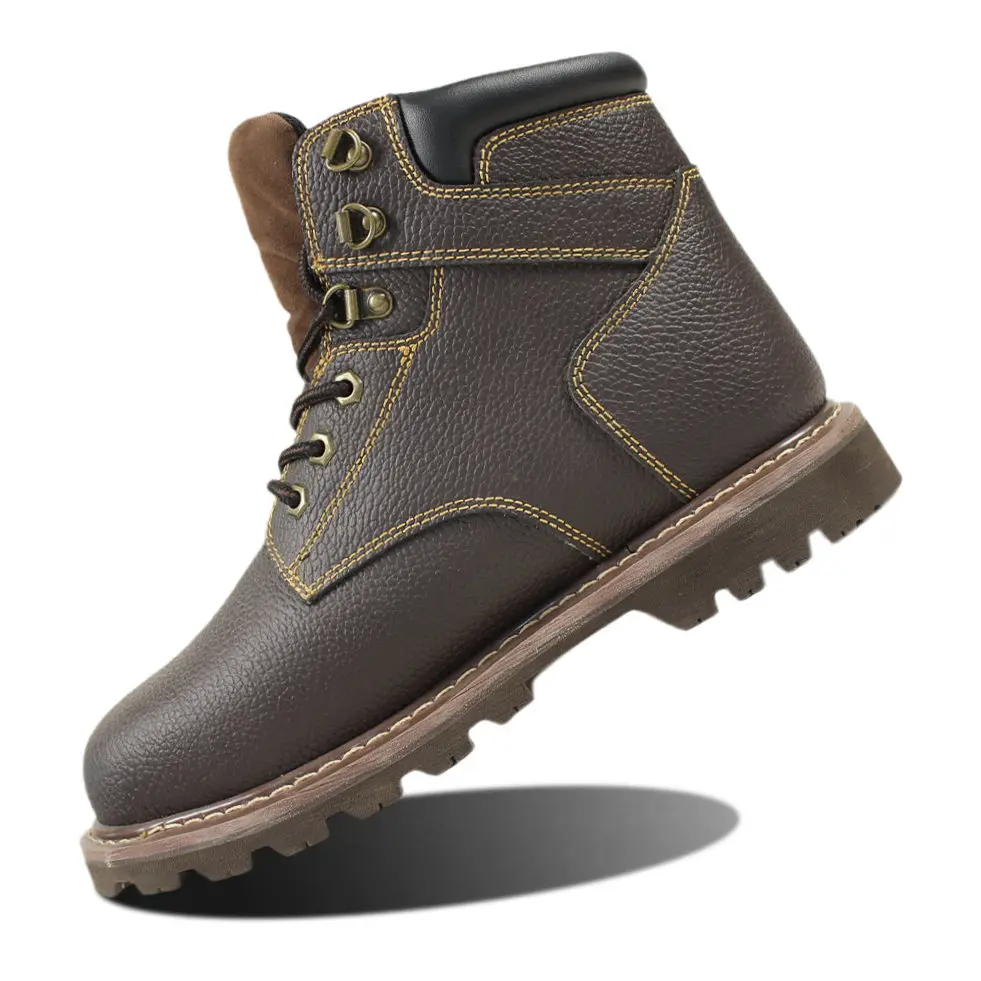 shanDong anti smash antistatic lightweight simple nice construction leather shoes waterproof safety shoes for men