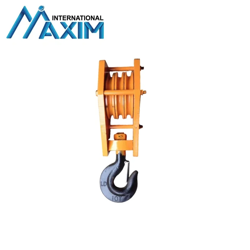 WLL10T Crane Pulley Block Triple Sheave With Hook