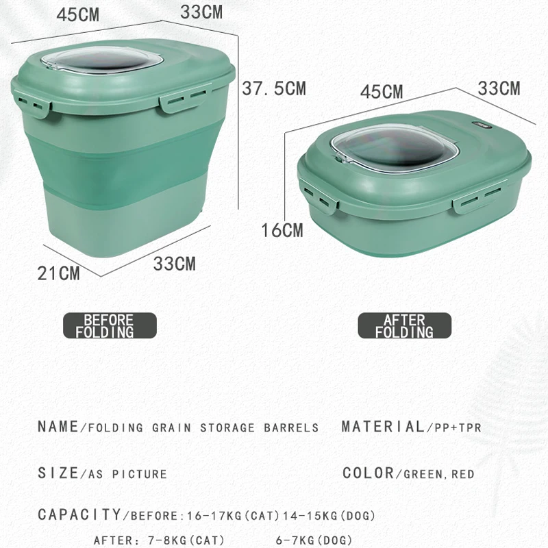 
Kimpets Wholesale Pet Supplies Grain Storage Big Space Foldable Barrel Storage Bucket 
